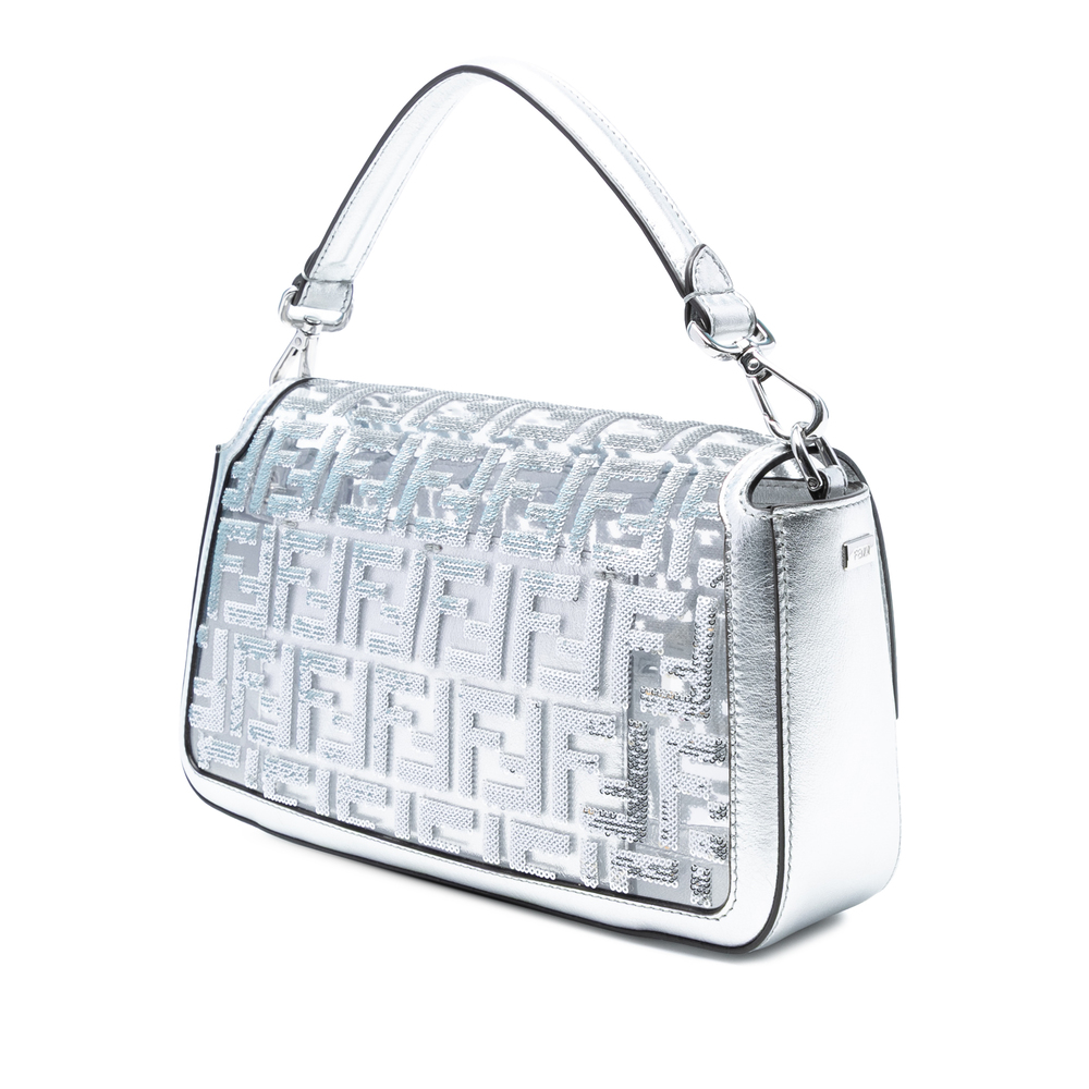 Pre-Loved Fendi Nicki Minaj Medium Sequined PVC FF 1974 Baguette Satchel - Picture 2 of 8